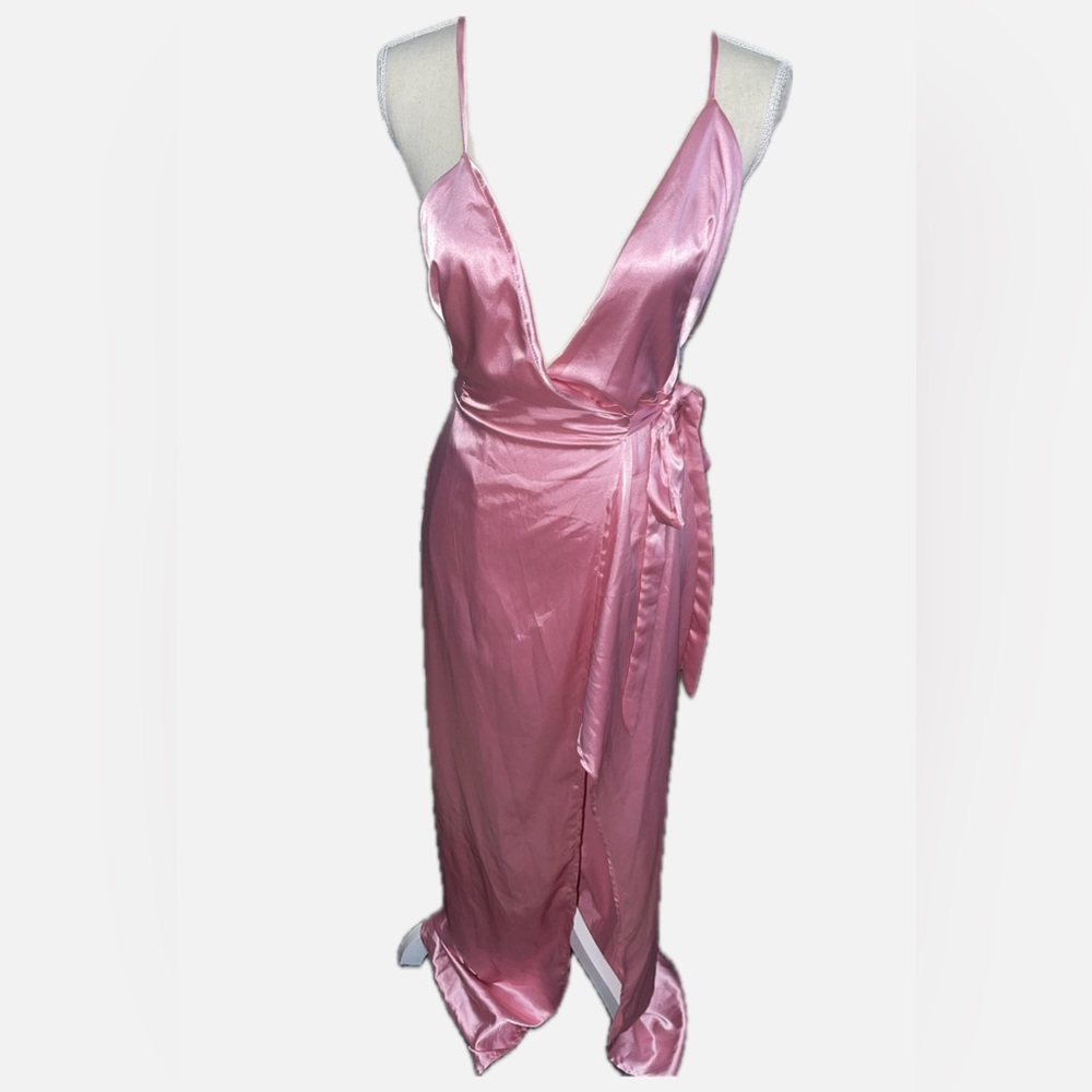 Lux LA Pink elegant wrap dress -NWT - Picture 2 of 6